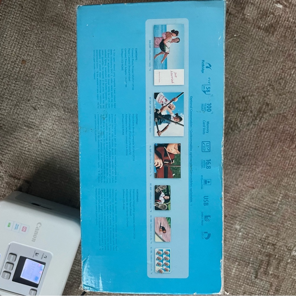 Canon Selphy DP720 Compact Photo Printer *Needs Ink Works With Box Gray - Picture 10 of 10